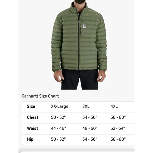 NWT Carhartt Men's 106013 LWD™ Relaxed Fit Stretch Insulated Jac - 3XL - Chive - Picture 2 of 10